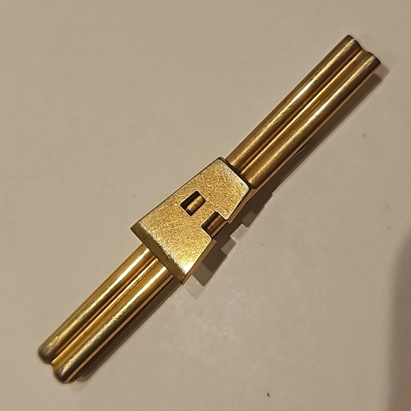 SWANK "A" Goldtone Tie Bar - Picture 1 of 7